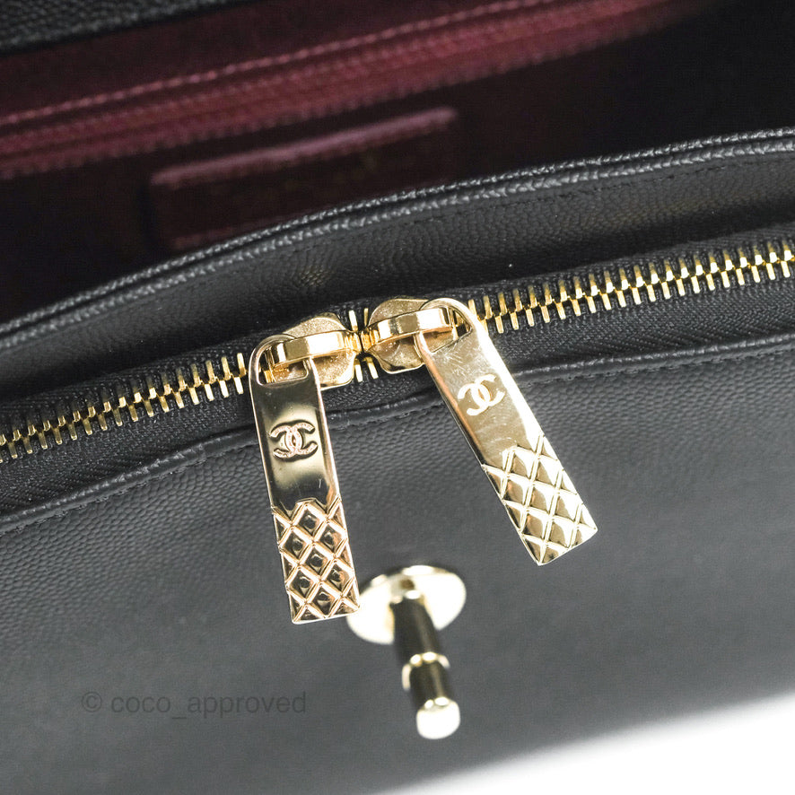 Chanel Quilted Medium Business Affinity Flap Black Caviar Gold Hardware