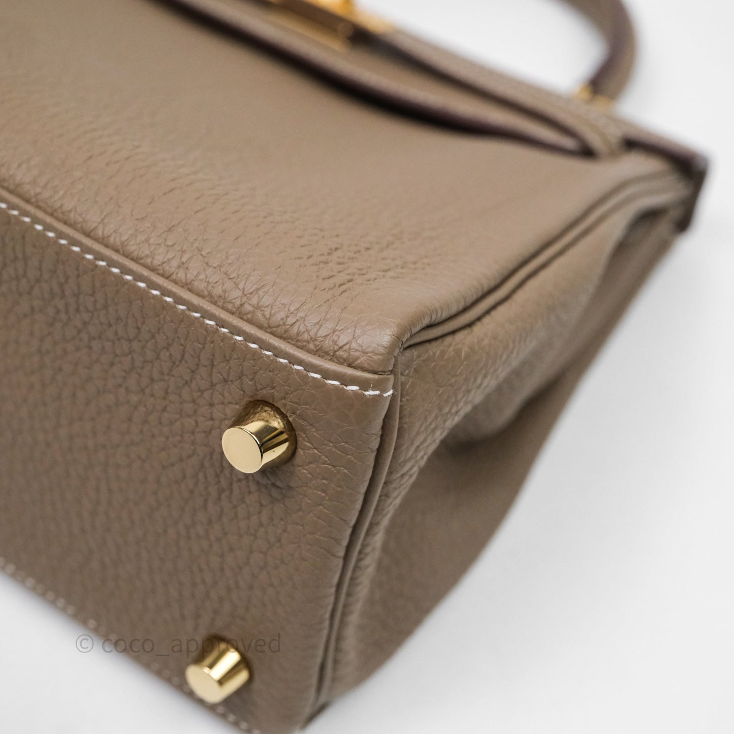 Hermes Kelly 25 Etoupe 18 Togo Gold Hardware