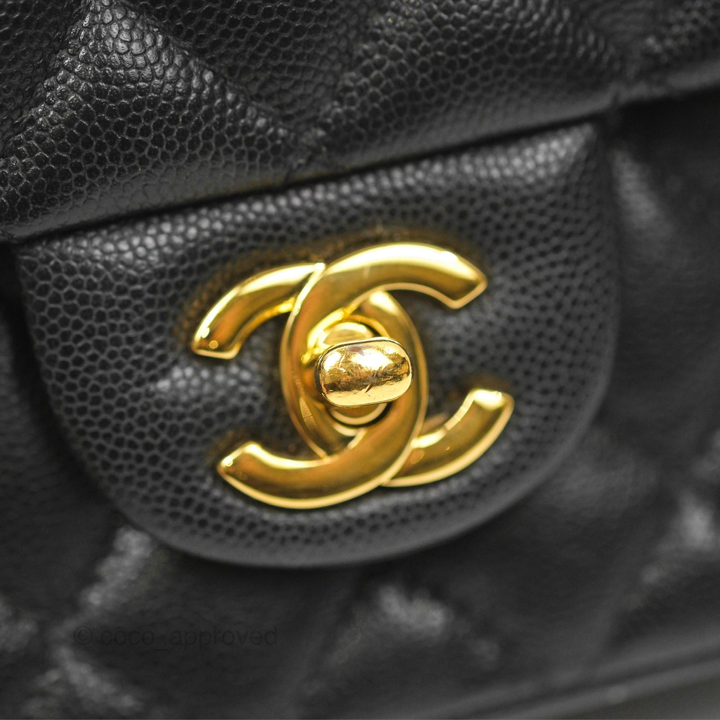Chanel Mini Square Flap Quilted Black Caviar Gold Hardware