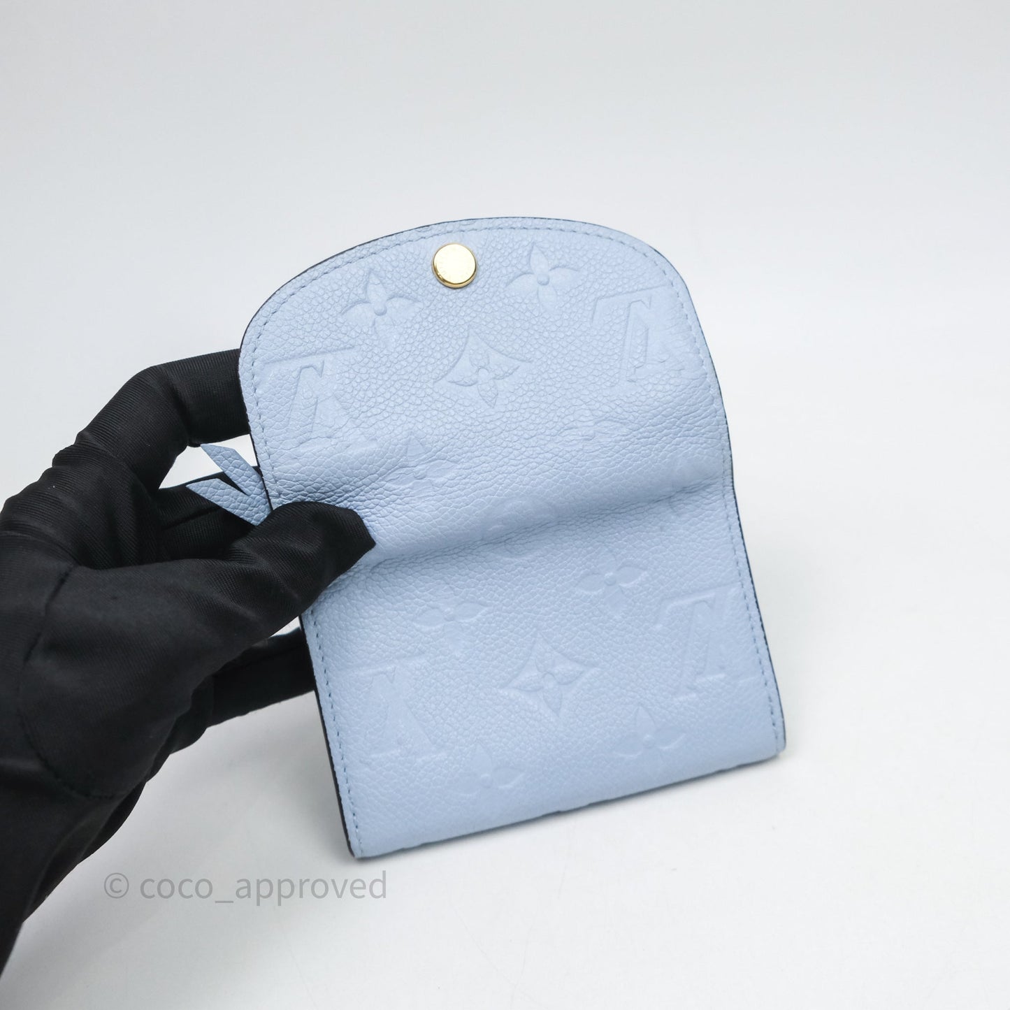 Louis Vuitton Rosali Coin Purse Empreinte Bleu Nuage Gold Hardware