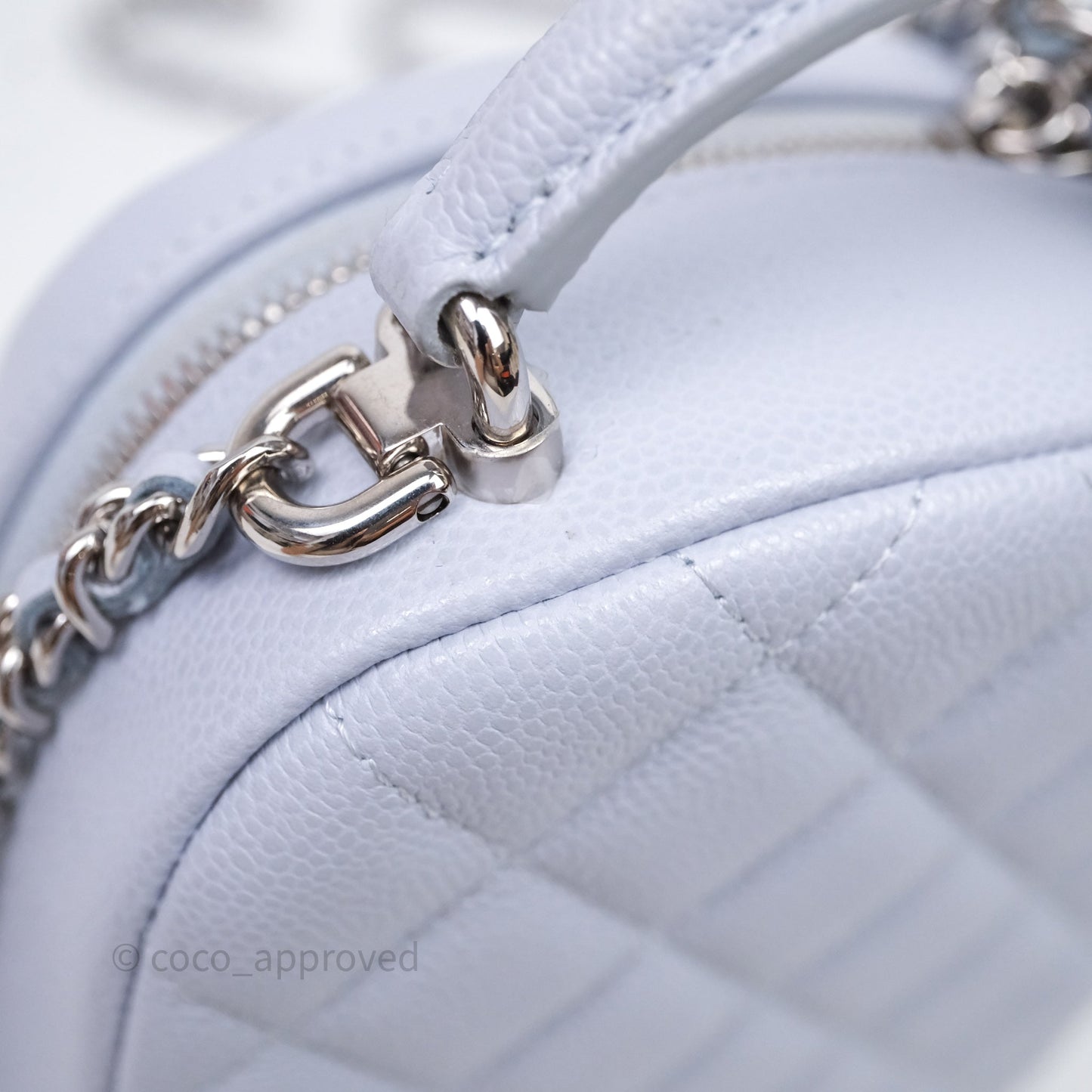 Chanel Classic Mini Backpack Light Blue Caviar Silver Hardware