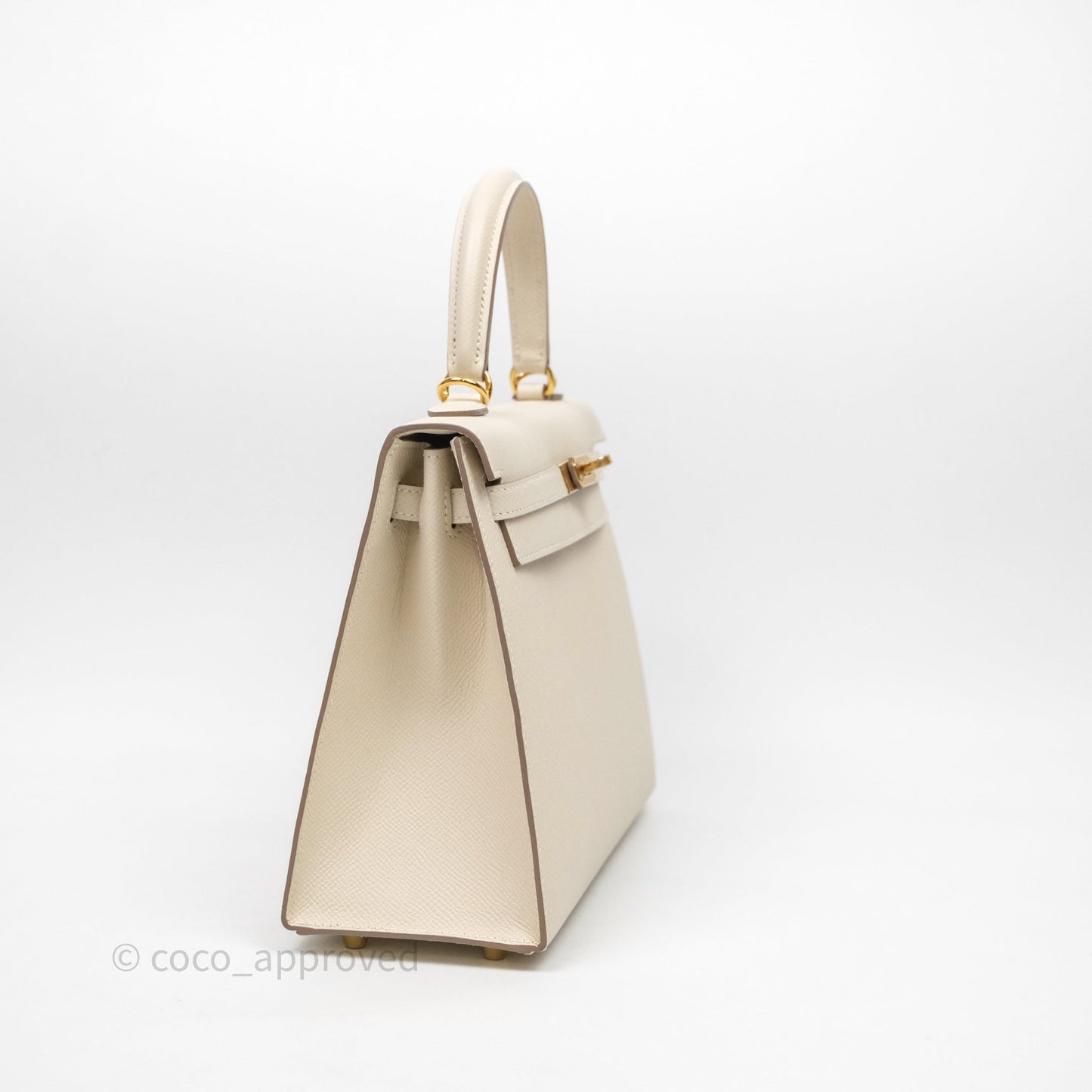 Hermes Kelly 25 Craie Epsom Gold Hardware