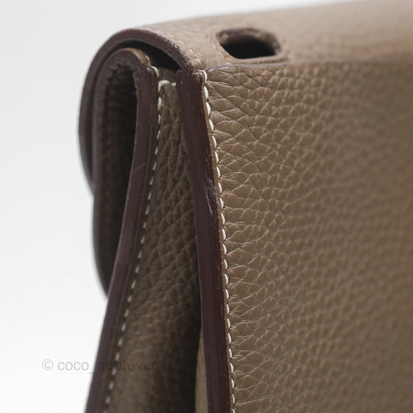 Hermès Halzan 31 Etoupe Clemence Palladium Hardware