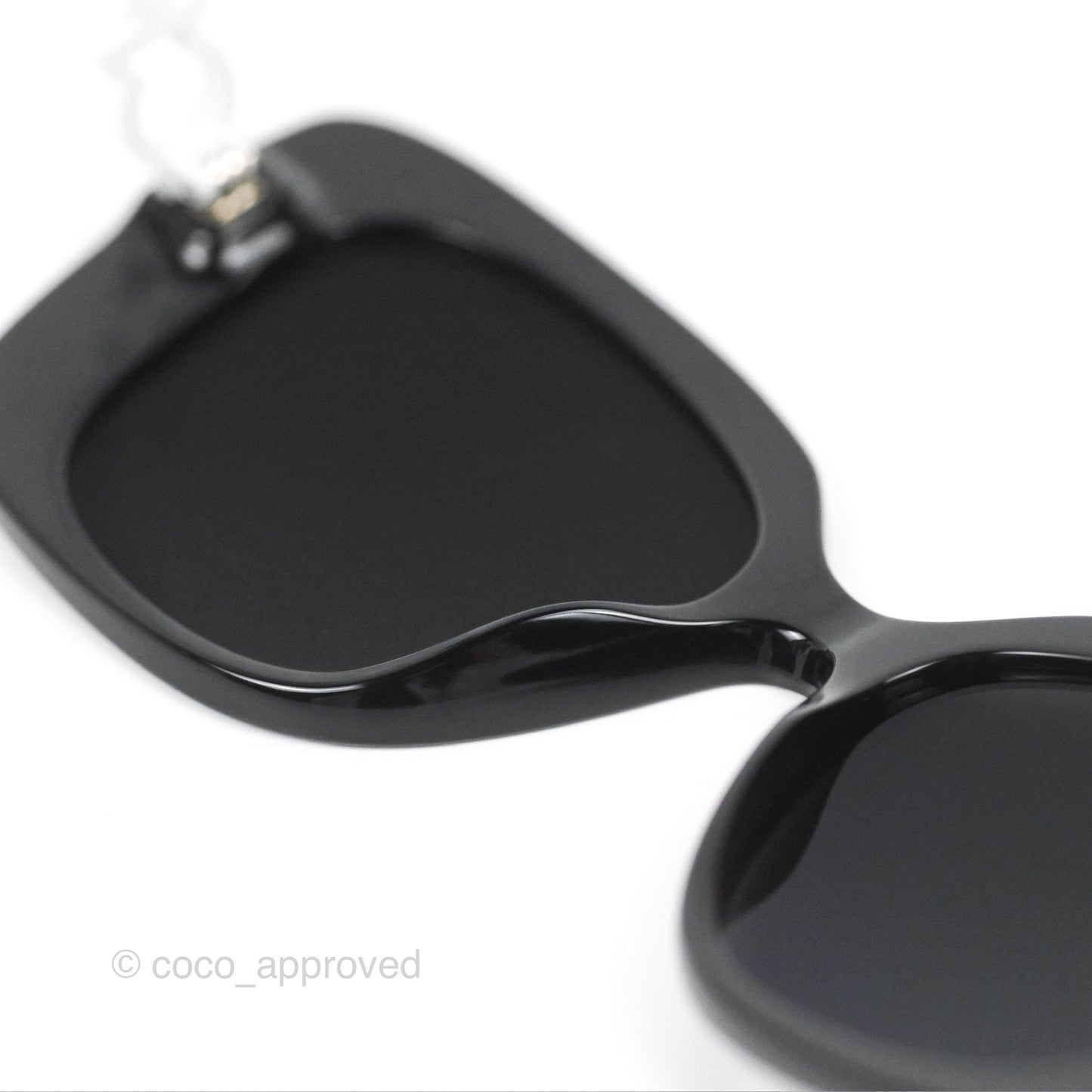 Chanel Acetate Strass Square Polarized Sunglasses Black/White