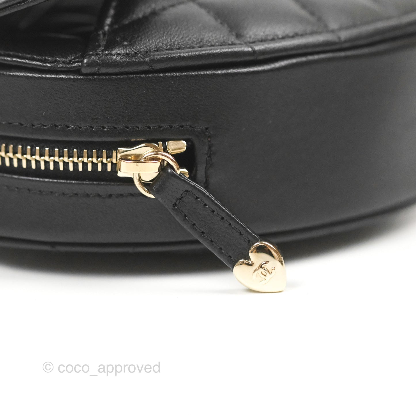 Chanel Small Heart Bag Black Lambskin Gold Hardware 22S