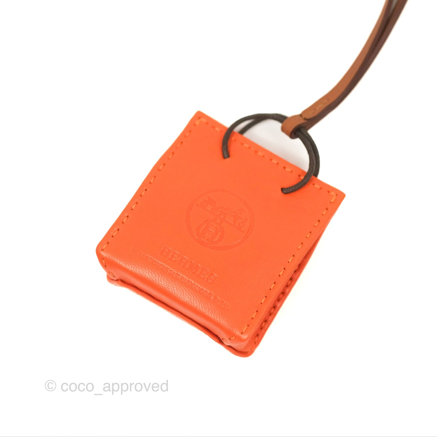 Hermès Orange Shopping Bag Charm