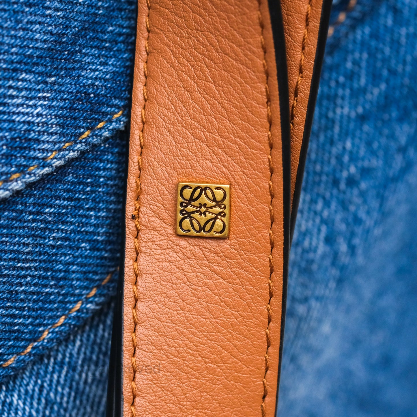 Loewe Small Hammock Shoulder Bag Denim Tan