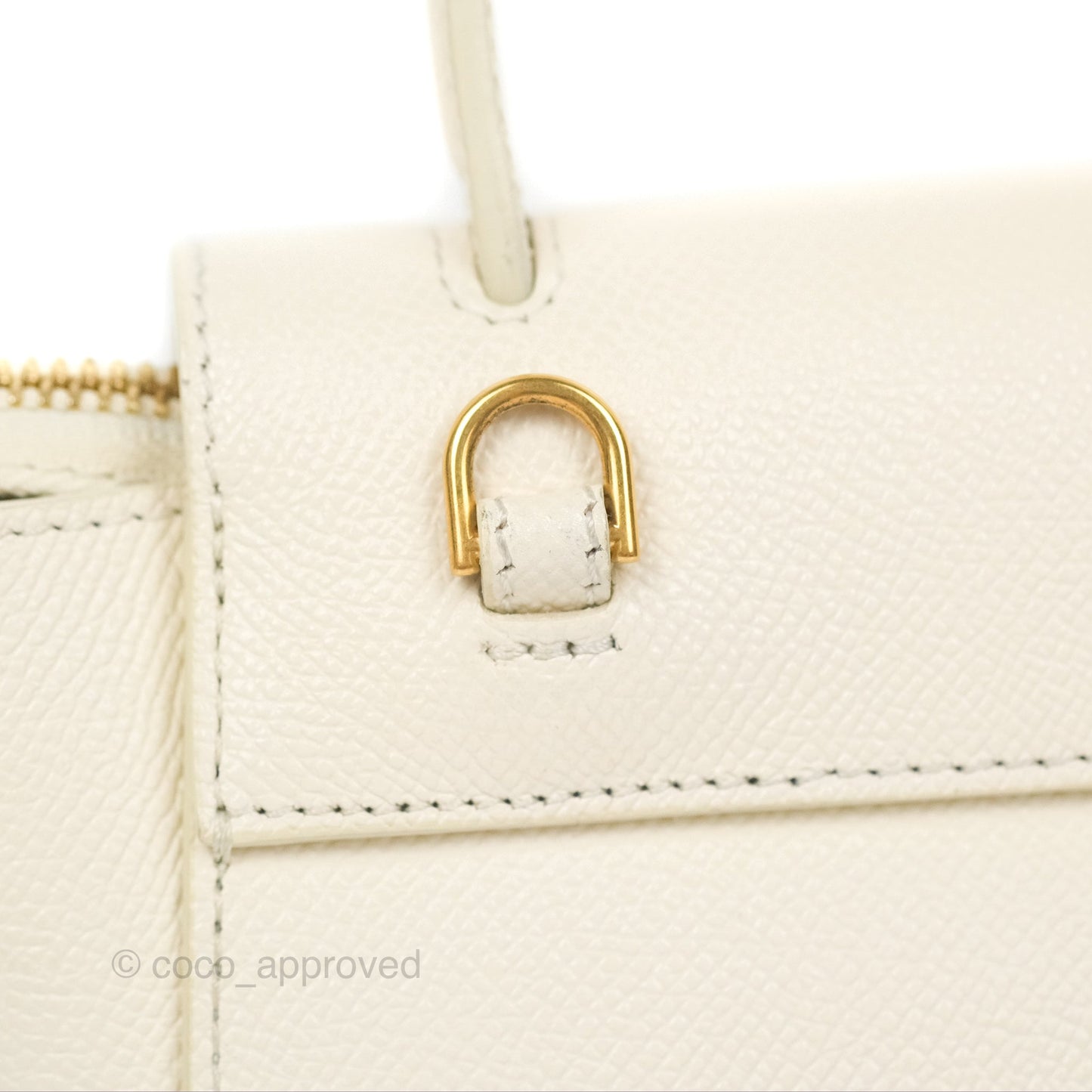 Celine Pico Belt Bag White Grained Calfskin Gold Hardware