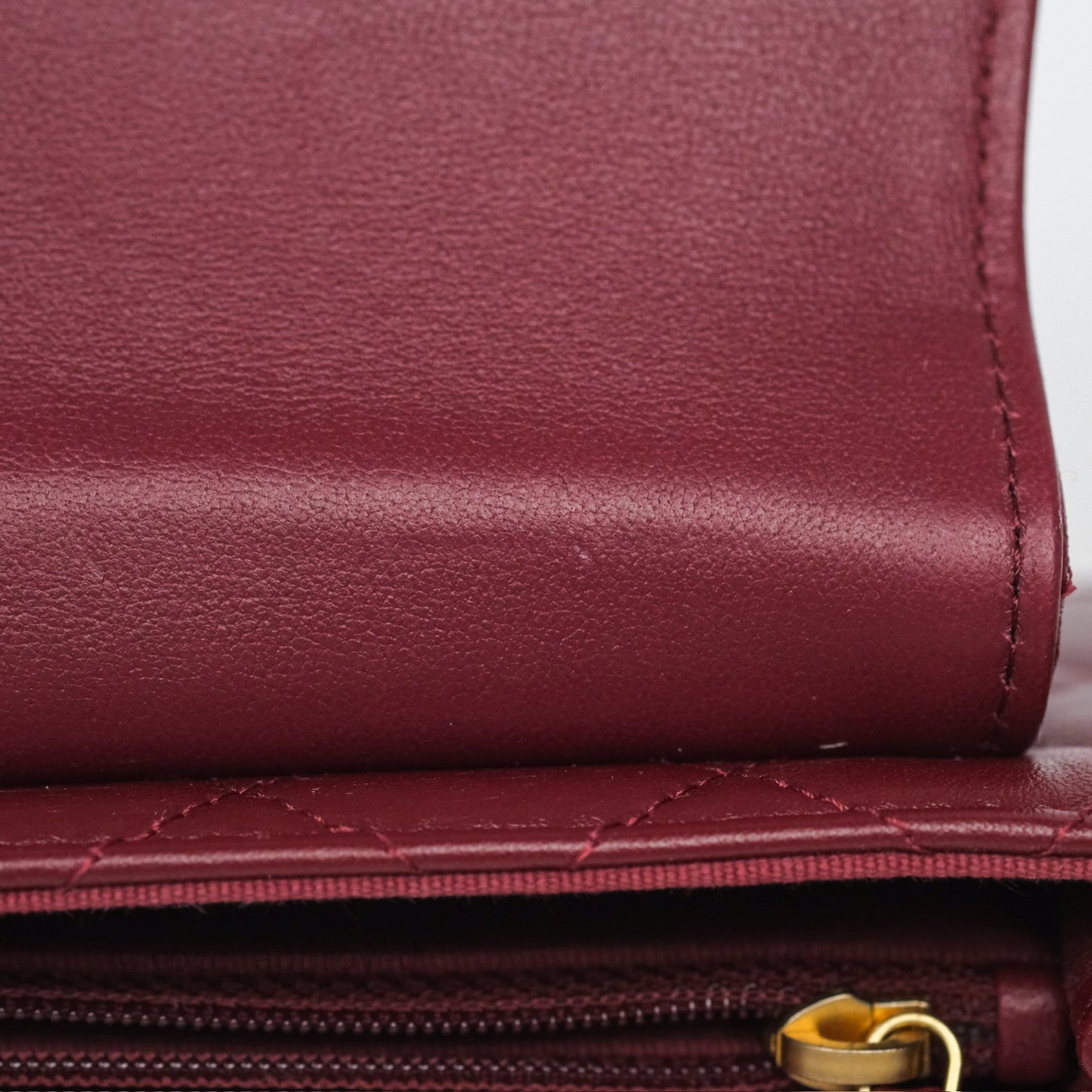 Chanel Mini WOC with CC Chain Burgundy Lambskin Gold Hardware 22K