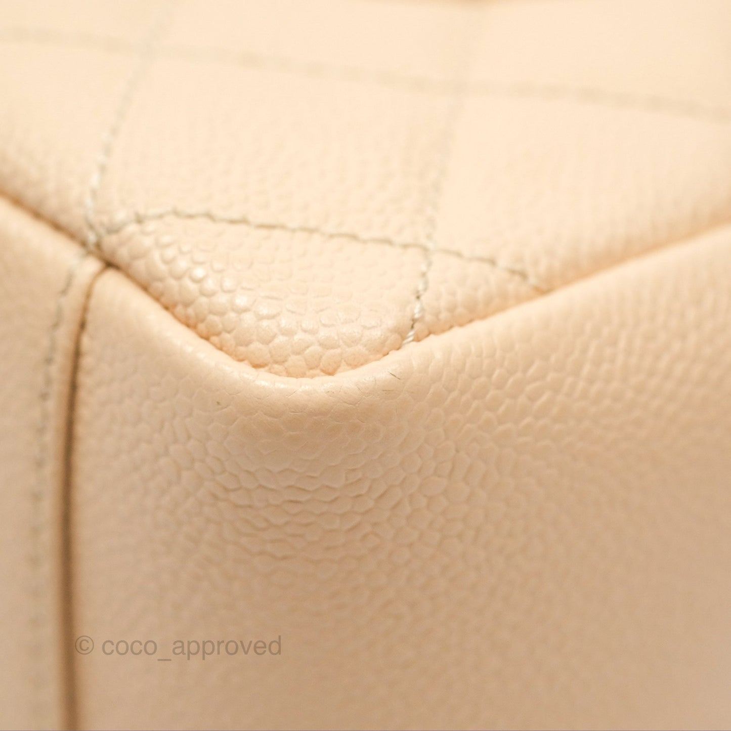 Chanel GST Beige Caviar Silver Hardware
