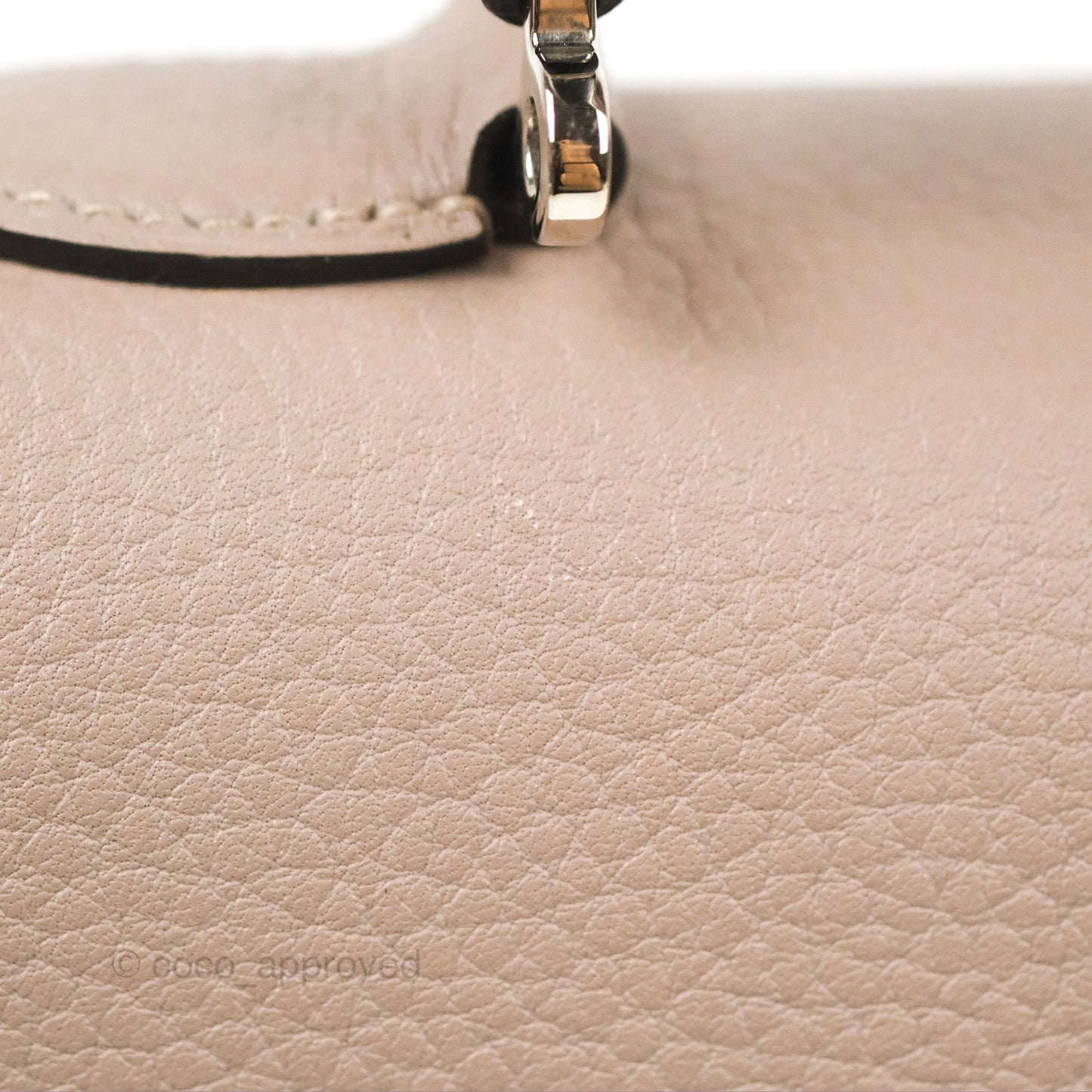 Moynat Réjane PM bag Tourterelle Grained Blush Leather Silver Hardware