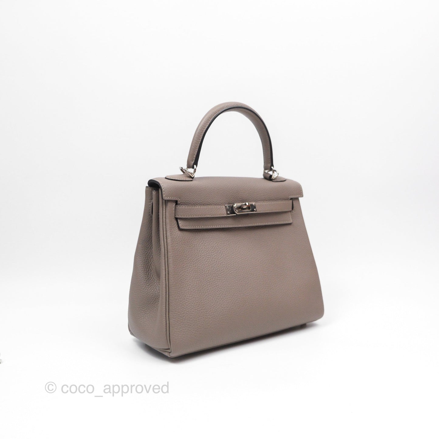 Hermès Retourne Kelly 25 Gris Asphalte M8 Togo Palladium Hardware
