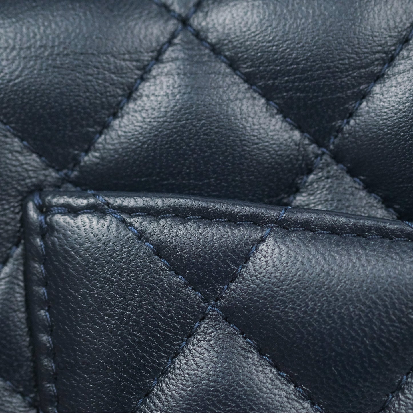 Chanel Mini Square Quilted Navy Lambskin Gold Hardware