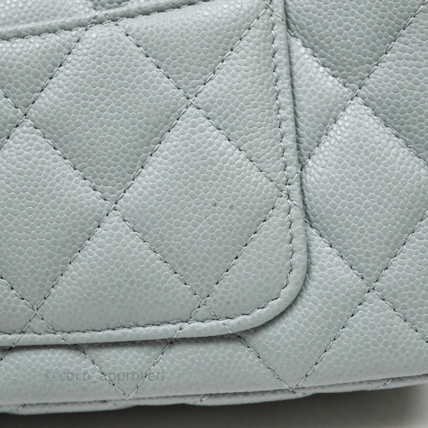 Chanel Clutch on Chain Tiffany Green Caviar Gold Hardware