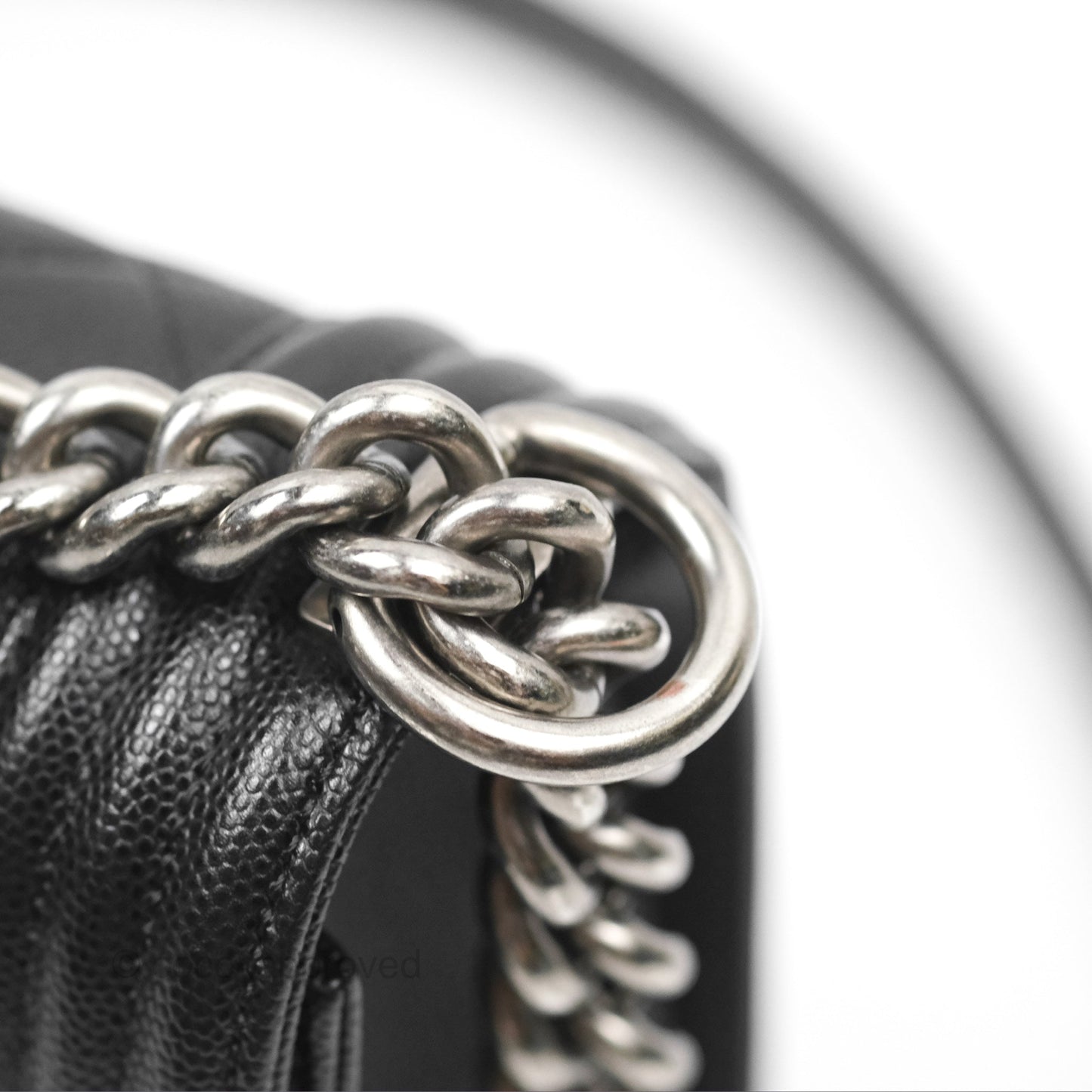 Chanel Quilted Medium Boy Black Caviar Ruthenium Hardware