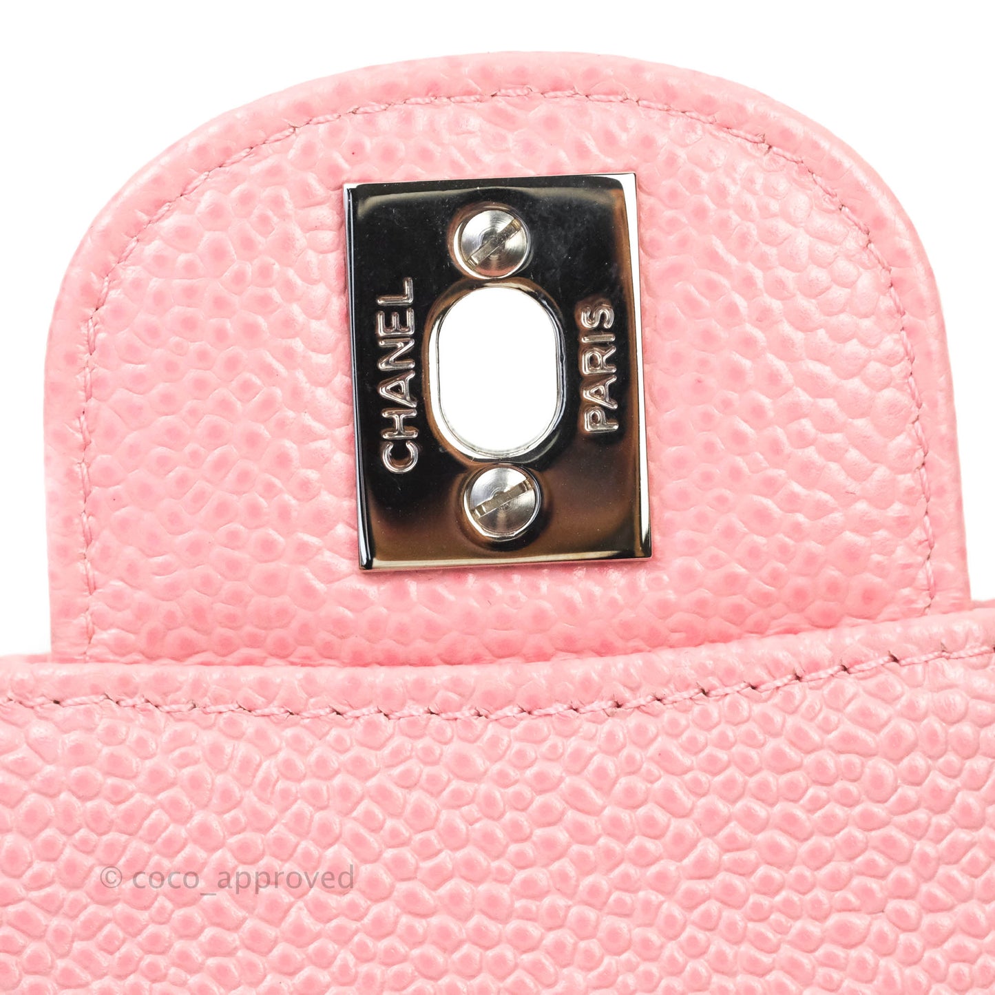 Chanel Quilted M/L Medium Double Flap Pink Caviar Silver Hardware