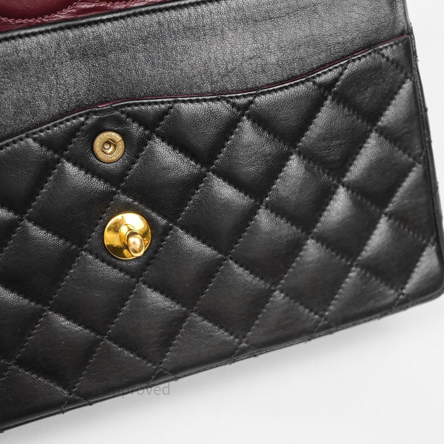 Chanel Quilted Vintage Flap Bag Lambskin Black 24K Gold Hardware