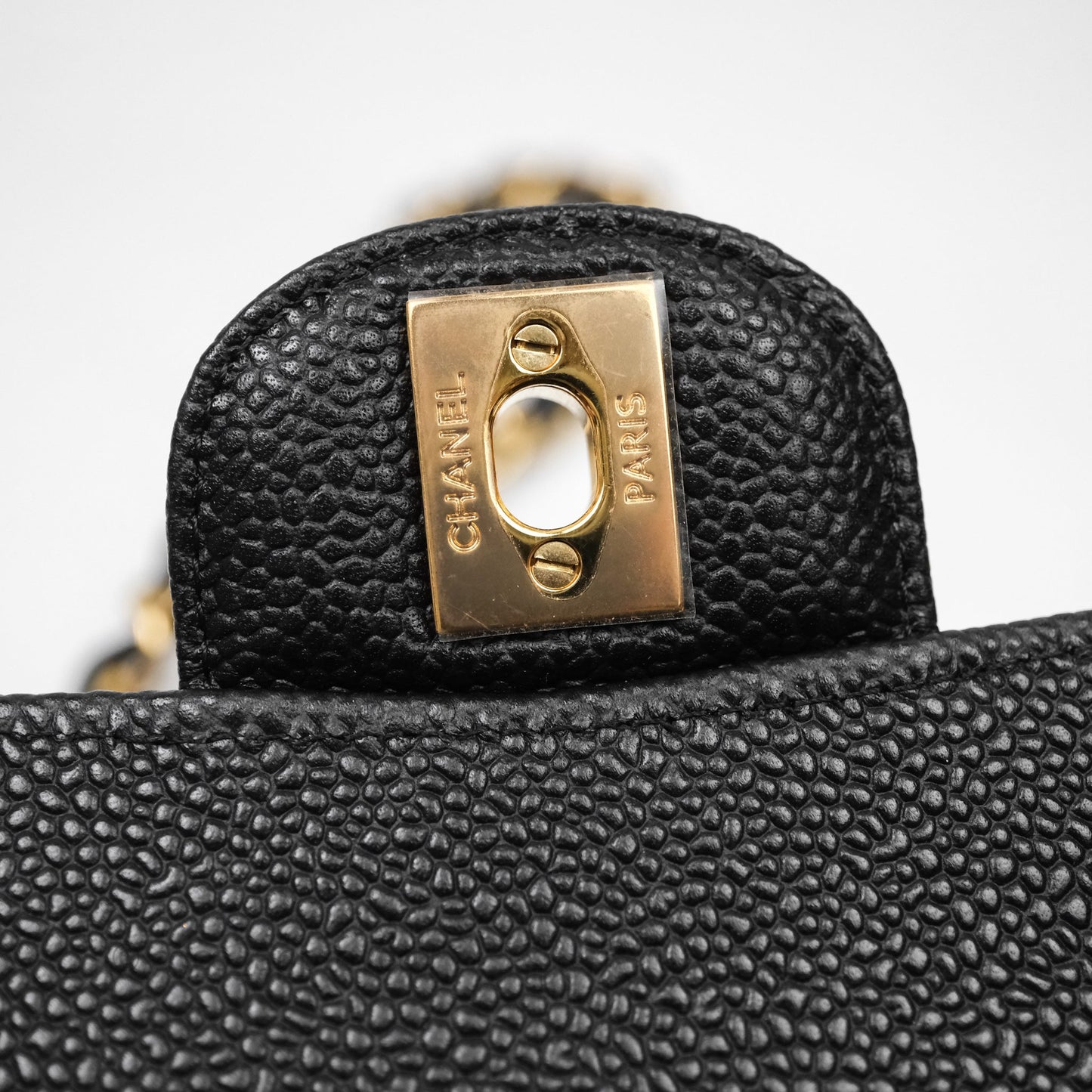 Chanel Small Classic Flap Quilted Black Caviar Gold Hardware