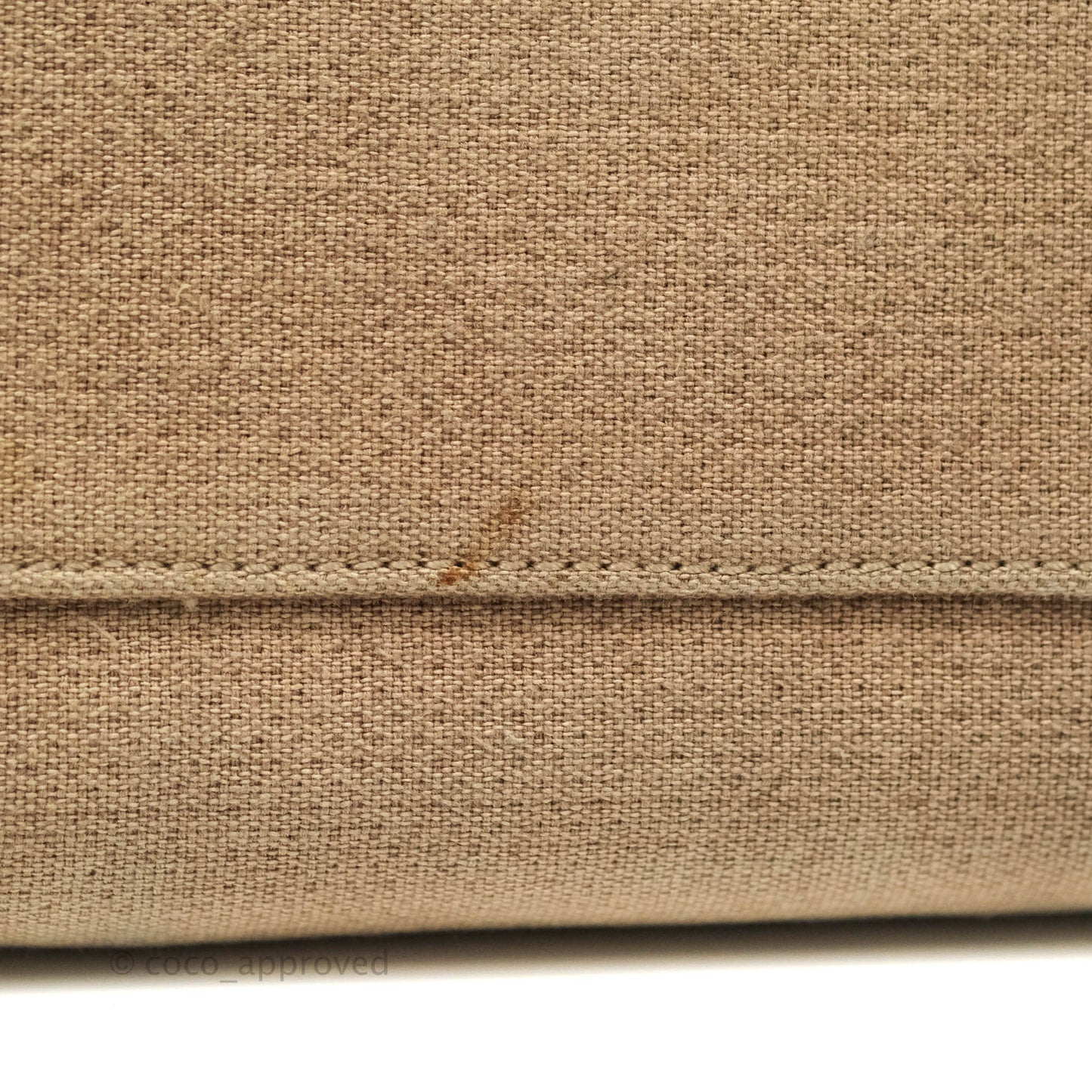 Chanel Large Deauville Beige Canvas Silver Hardware