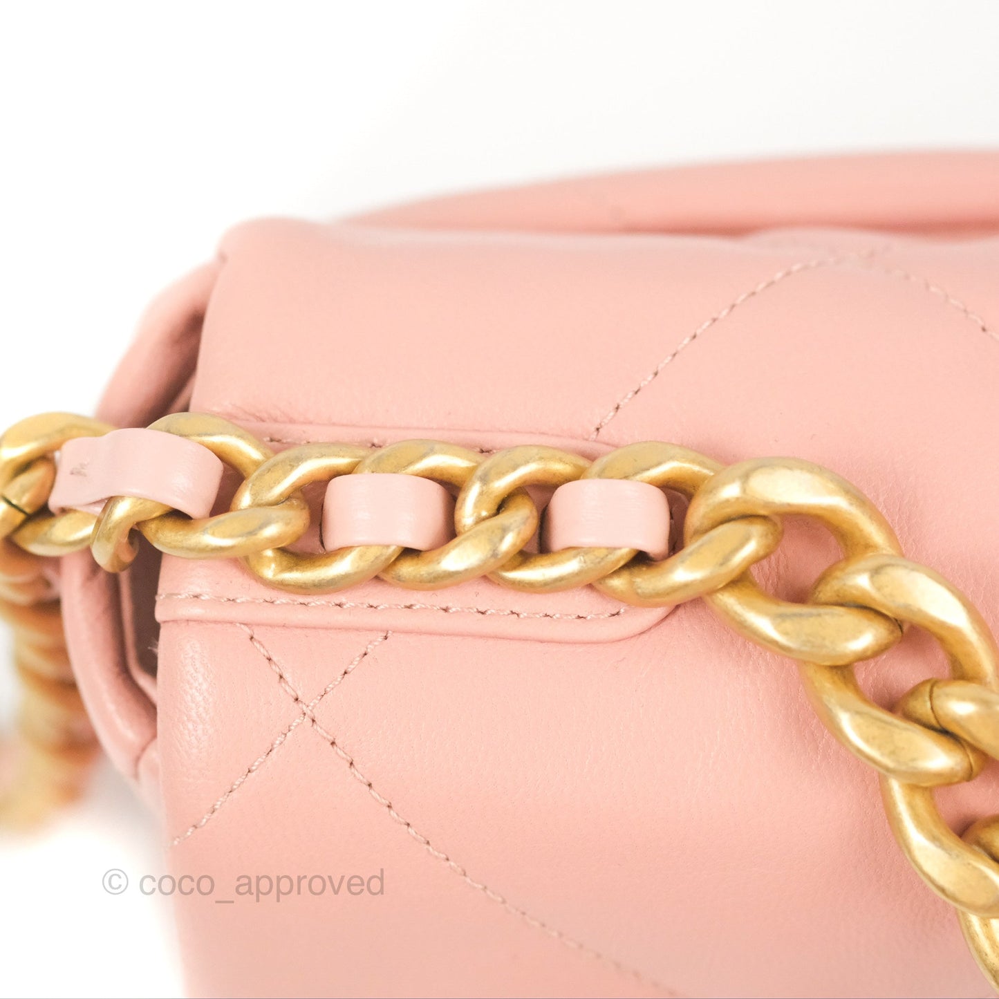 Chanel 19 Small Blush Pink Goatskin Mixed Hardware