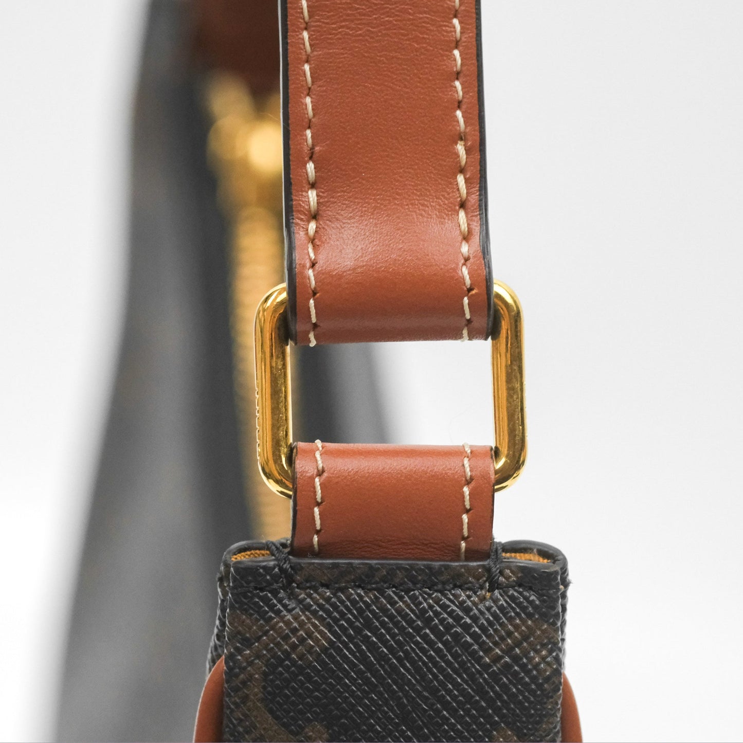 Celine Ava Bag In Triomphe Canvas Calfskin Tan