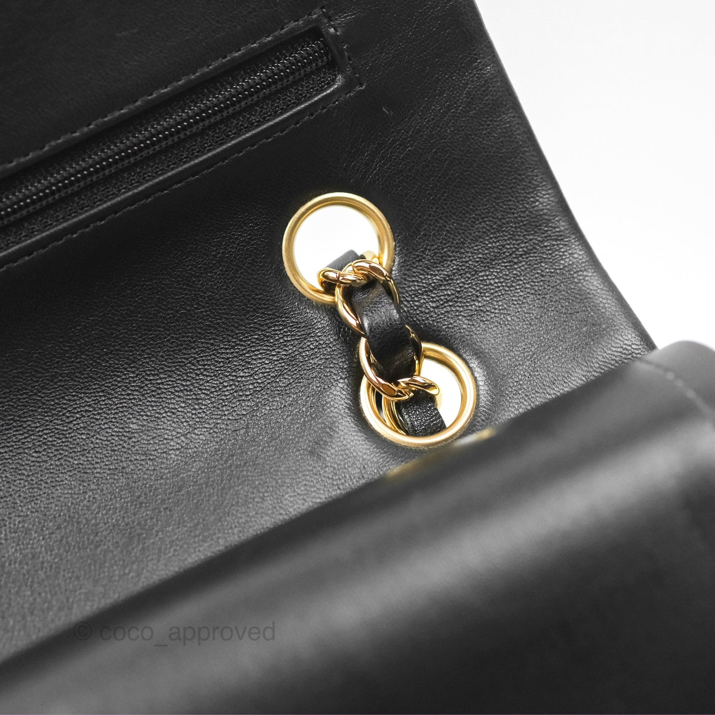 Chanel Classic M/L Medium Flap Quilted Black Lambskin Gold Hardware