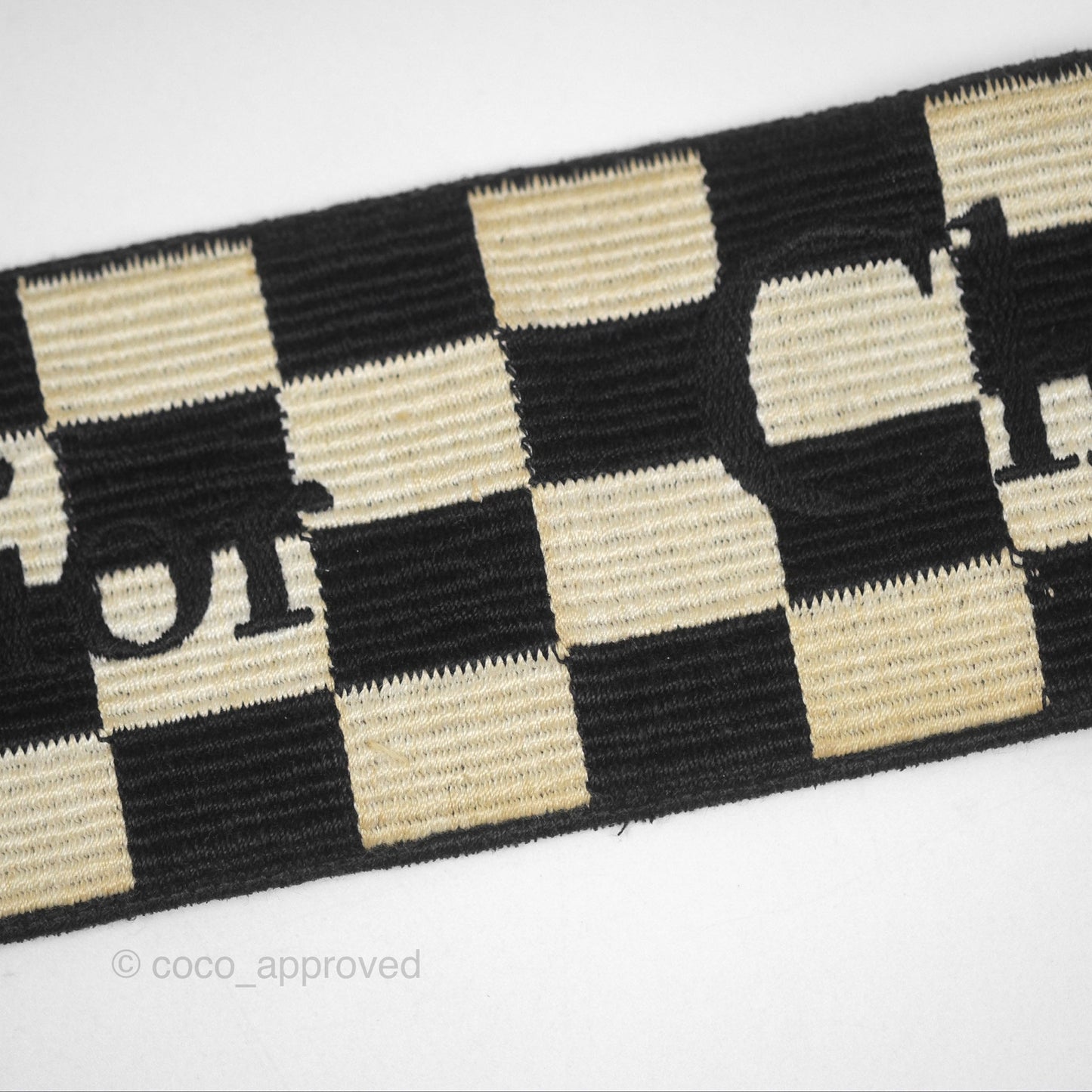 Christian Dior Medium Lady Dior Checkered Black/ White Calfskin