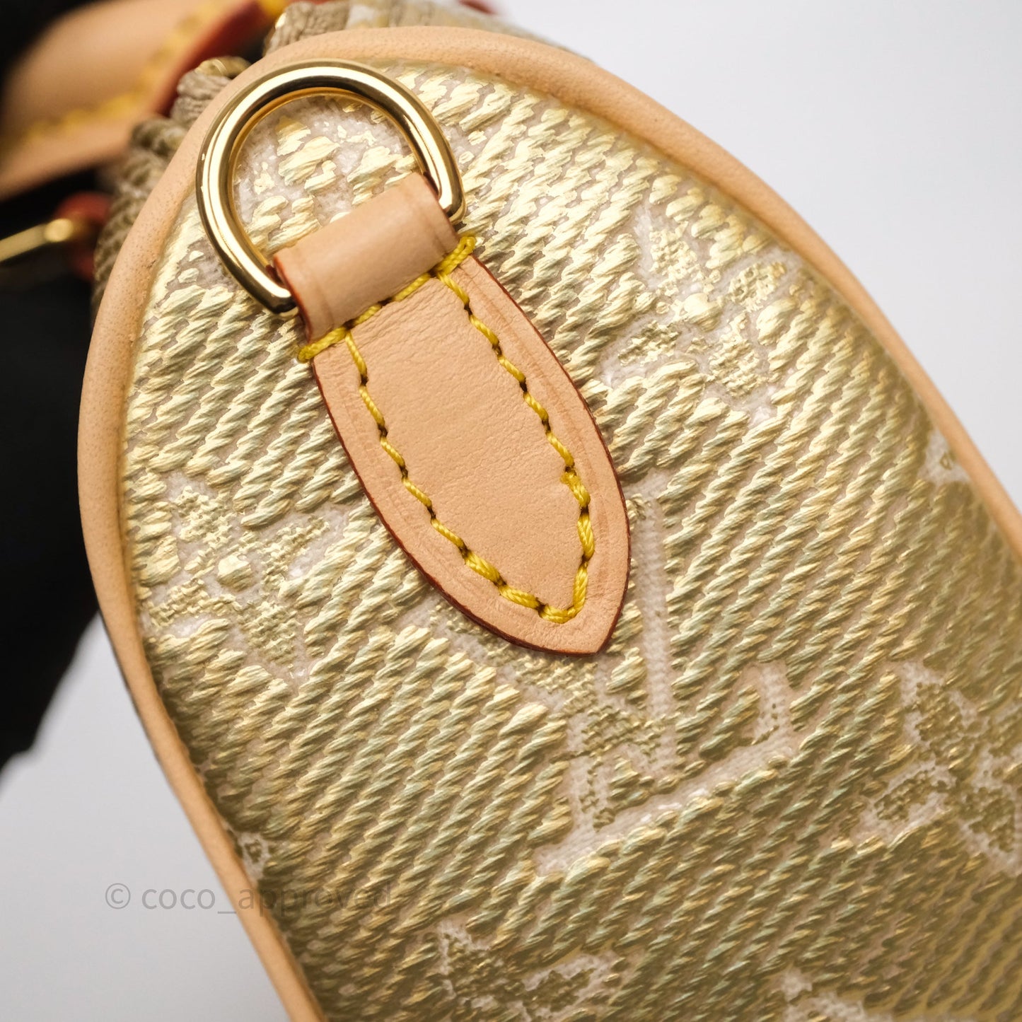 Louis Vuitton Nano Speedy Monogram Gold Jacquard Fabric