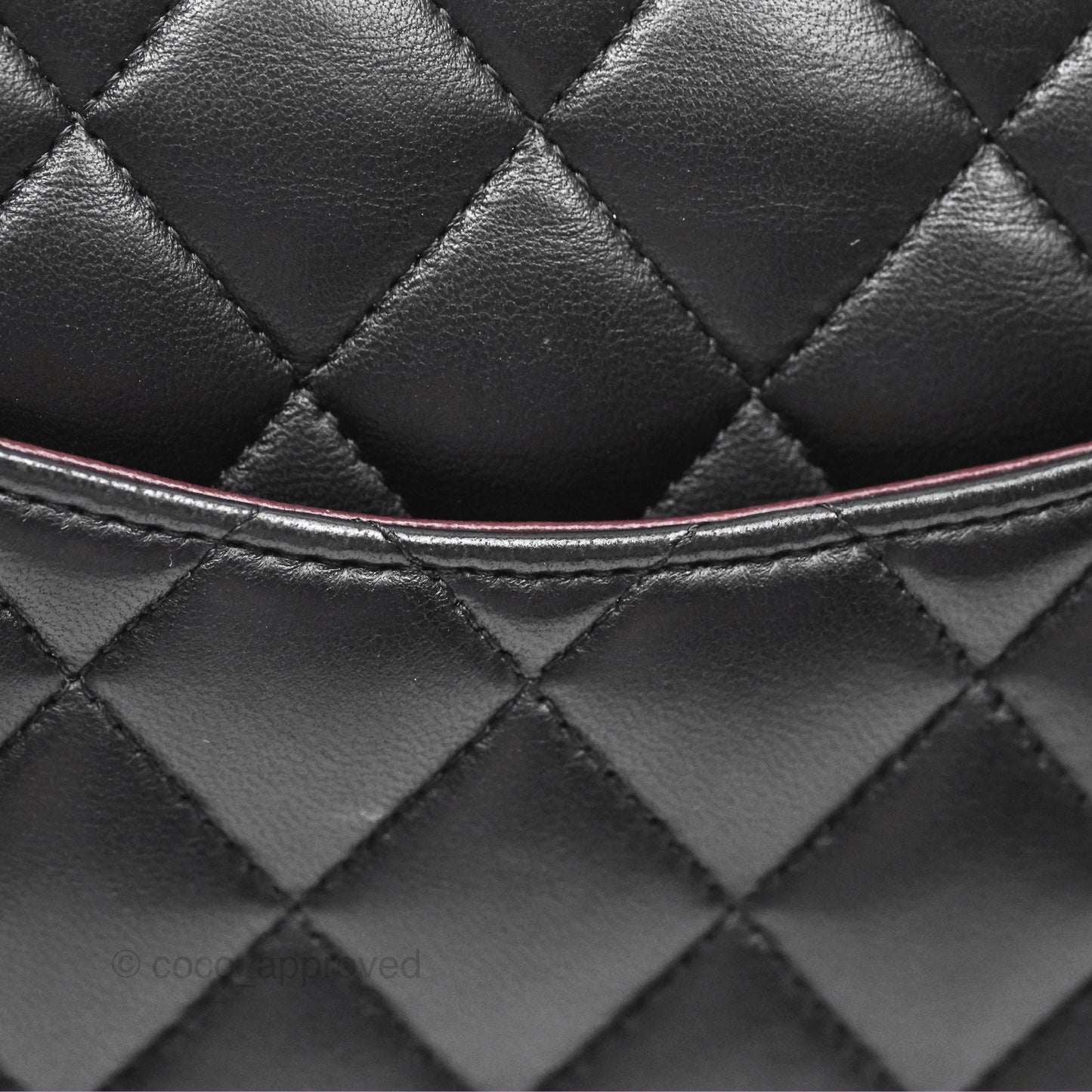 Chanel Classic M/L Medium Flap Quilted Black Lambskin Silver Hardware