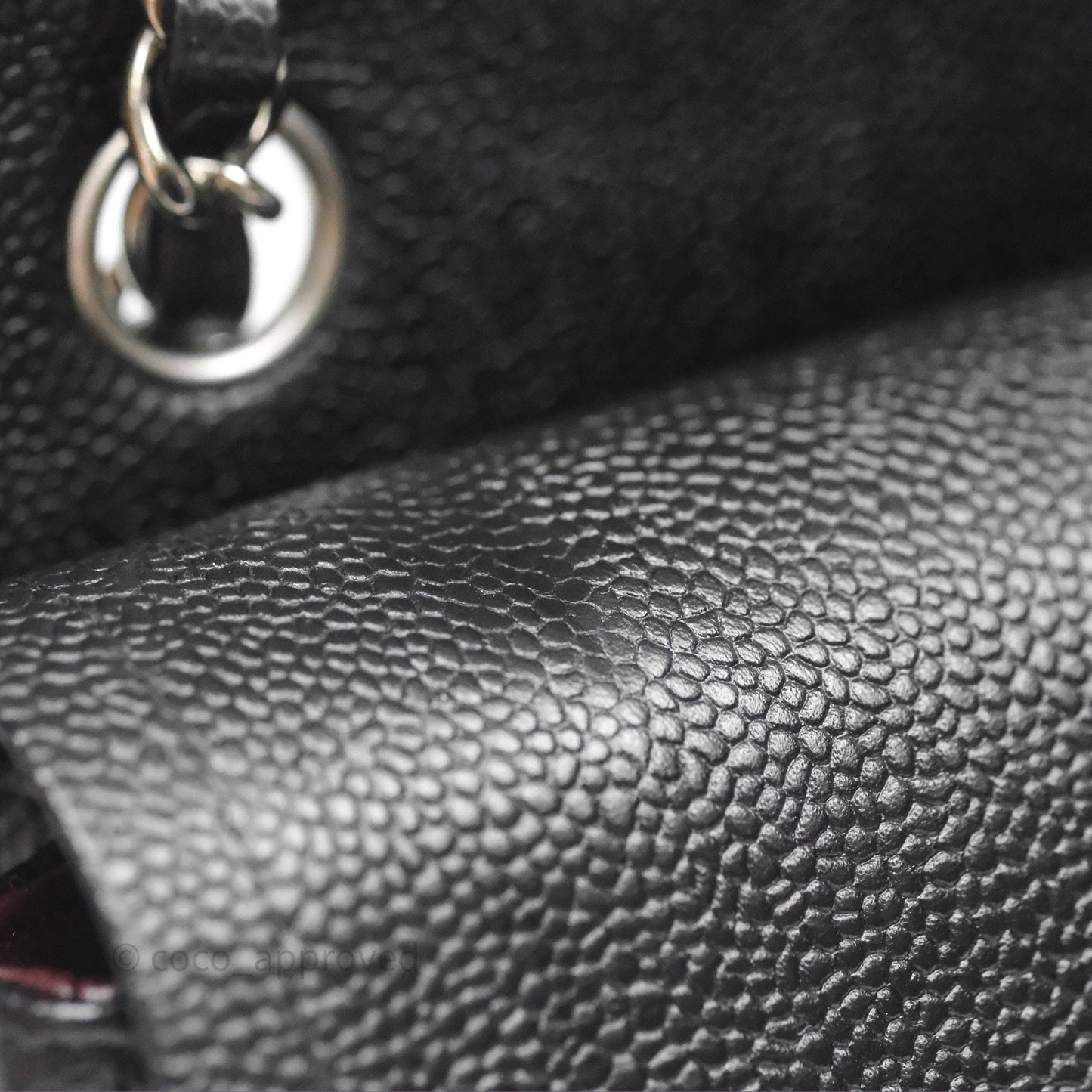 Chanel Classic M/L Medium Flap Quilted Black Caviar Silver Hardware