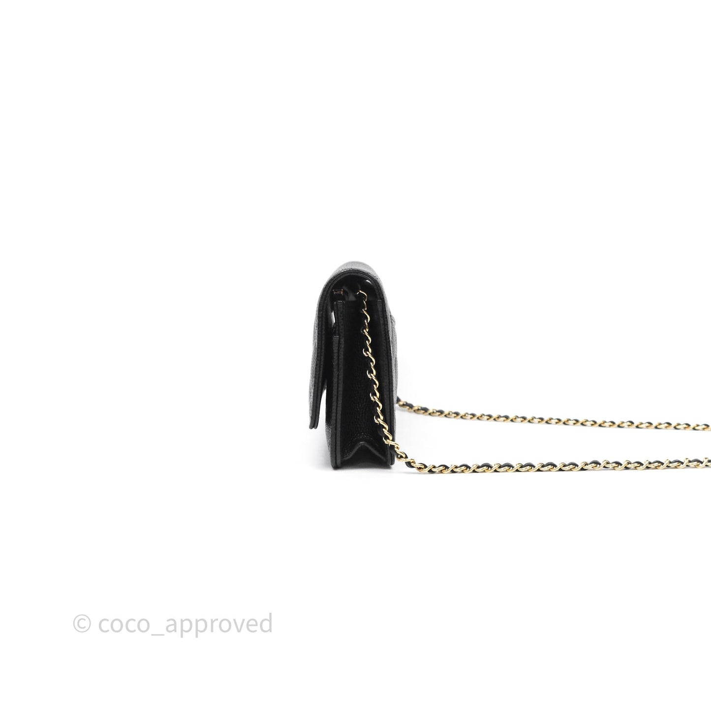 Chanel Quilted WOC Black Caviar Gold Hardware
