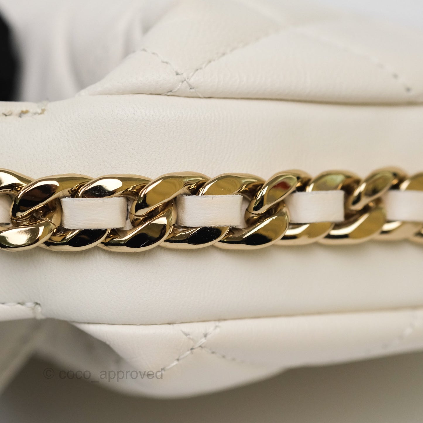 Chanel Chain Around Mini Hobo Pouch White Lambskin Gold Hardware 23C