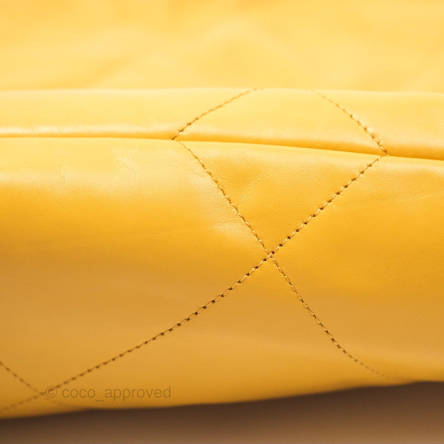 Chanel 22 Small Mustard Yellow Shiny Aged Calfskin Aged Gold Hardware
