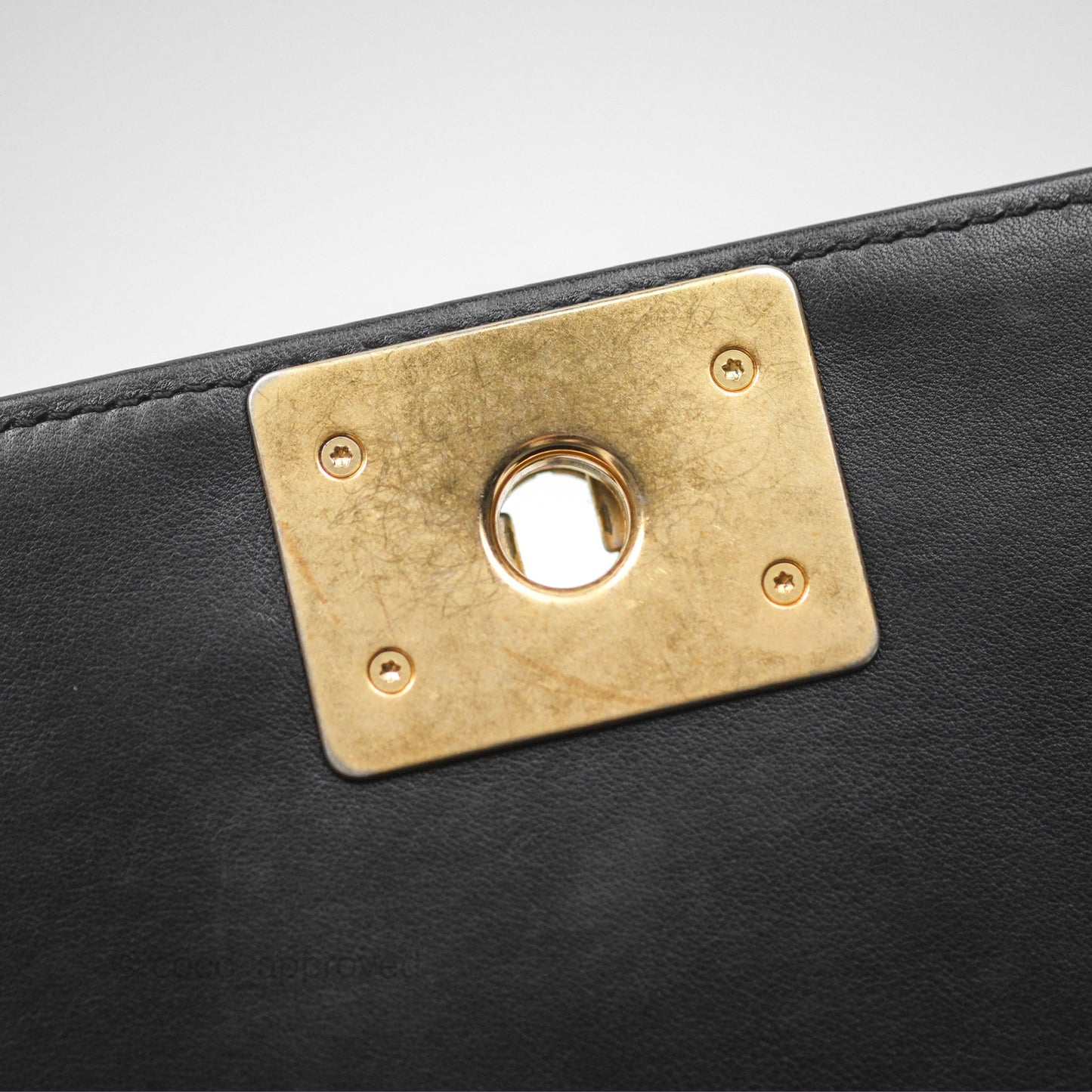 Chanel Small Boy Black Calfskin Aged Gold Hardware