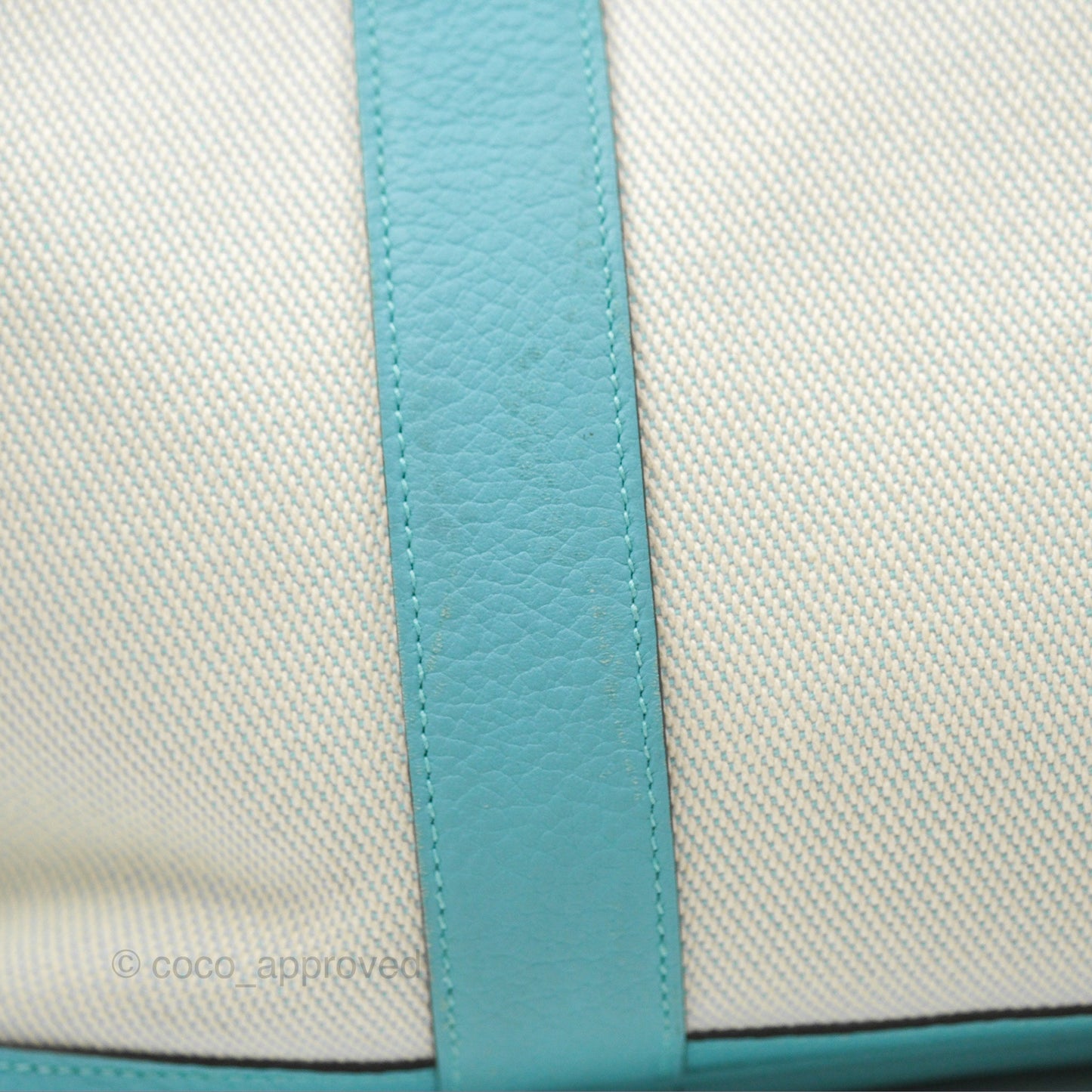 Hermès Garden Party 36 Country Ecru Bleu Atoll Canvas