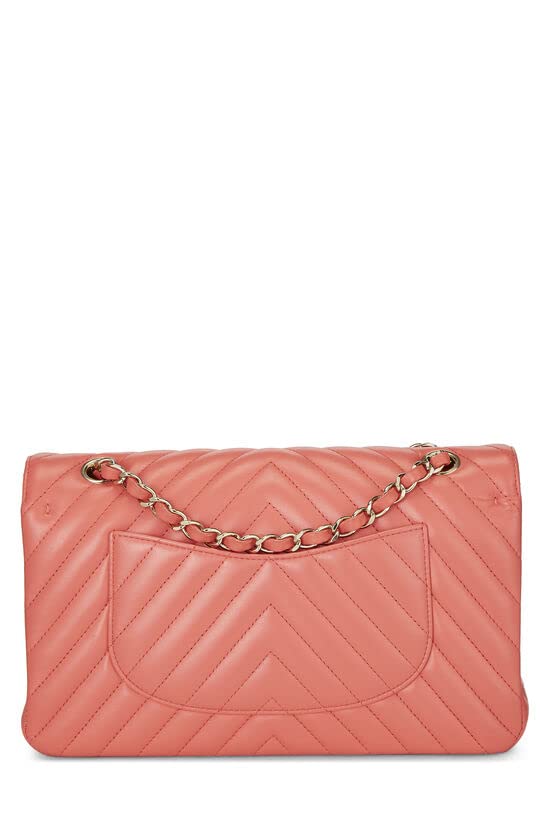 CHANEL,  Pink Chevron Lambskin Classic Double Flap Medium, Pink