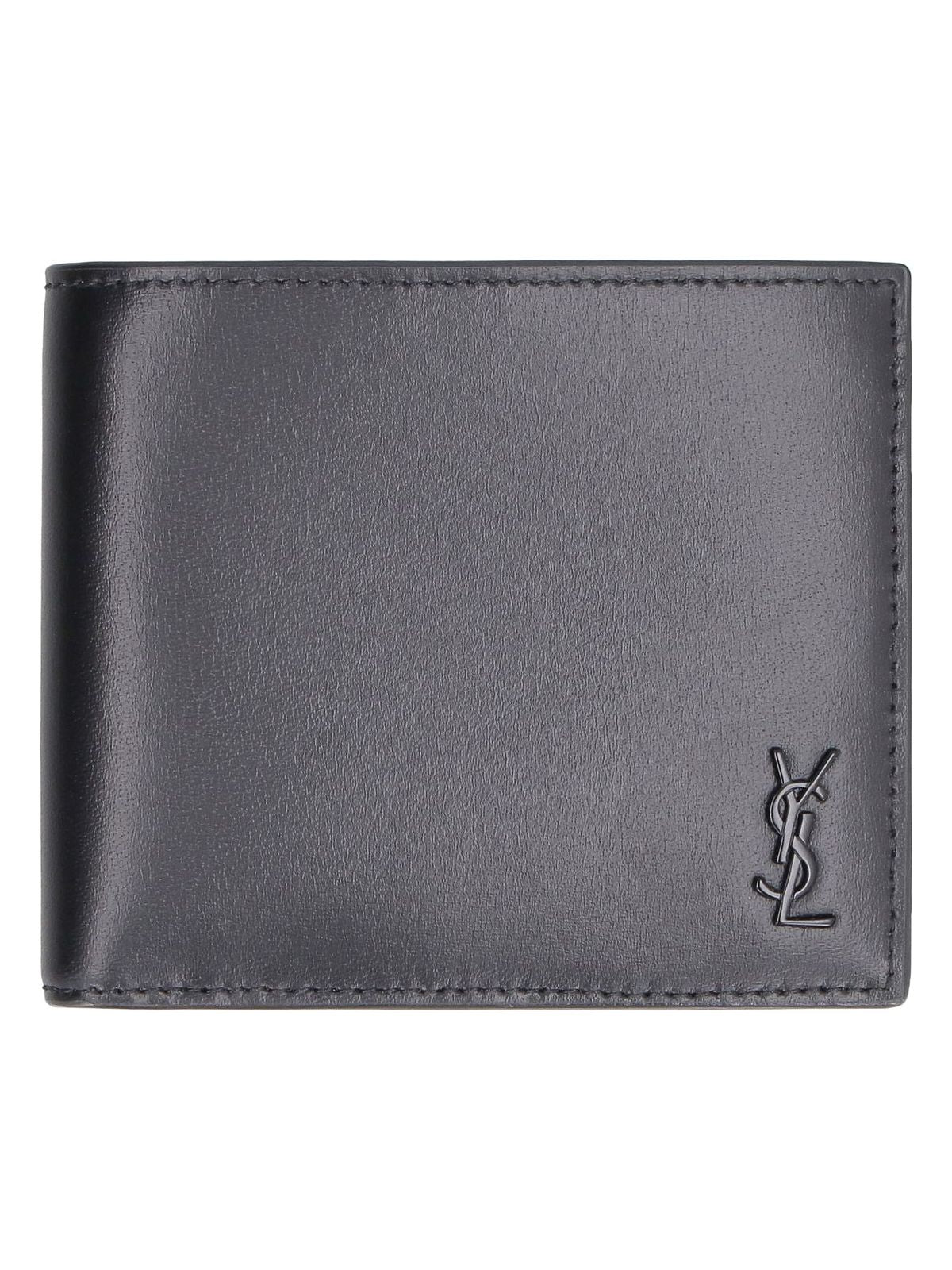 Luxury Saint Laurent Men's Tiny Cassandra Wallet in Nero | 6077271JB0U1000