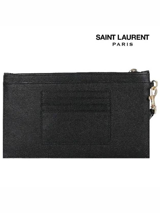 Luxury Saint Laurent Cassandre Matelasse Large Zipped Clutch Bag Black