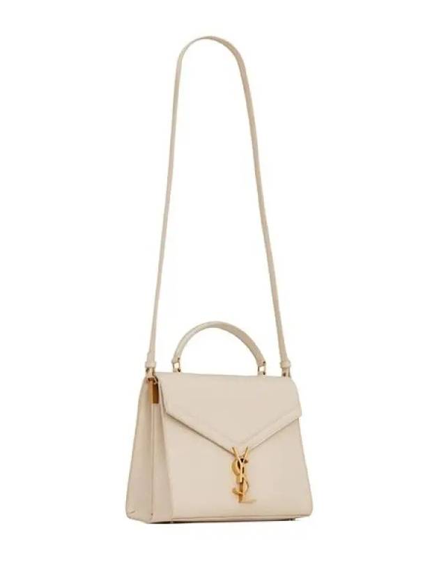 Luxury Saint Laurent Casandra Grain Leather Tote Bag Beige
