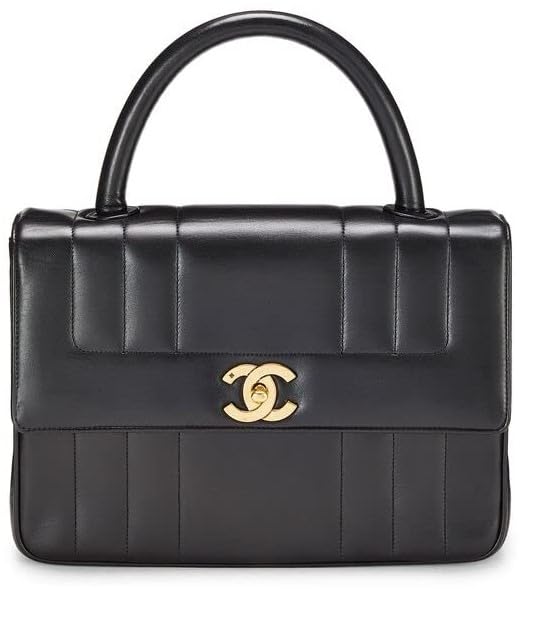 CHANEL,  Black Vertical Lambskin Kelly , Black