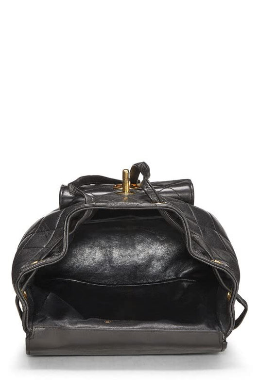 CHANEL,  Black Quilted Lambskin 'CC' Classic Backpack Medium, Black