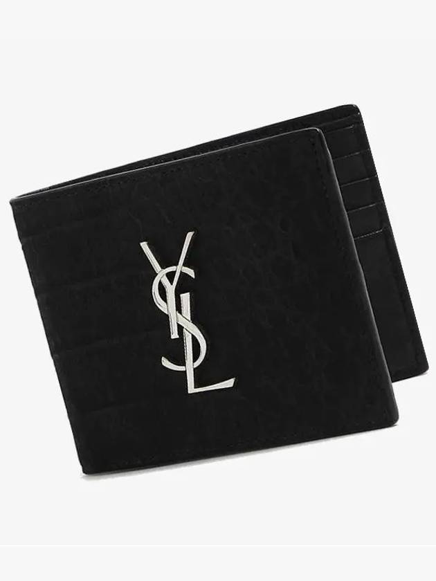 Luxury Saint Laurent Monogram East West Half Wallet Black
