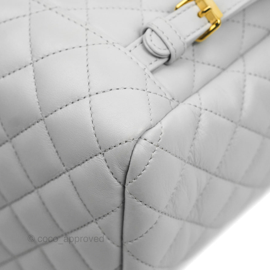 Chanel Large Quilted Urban Spirit Backpack Grey Gold Hardware