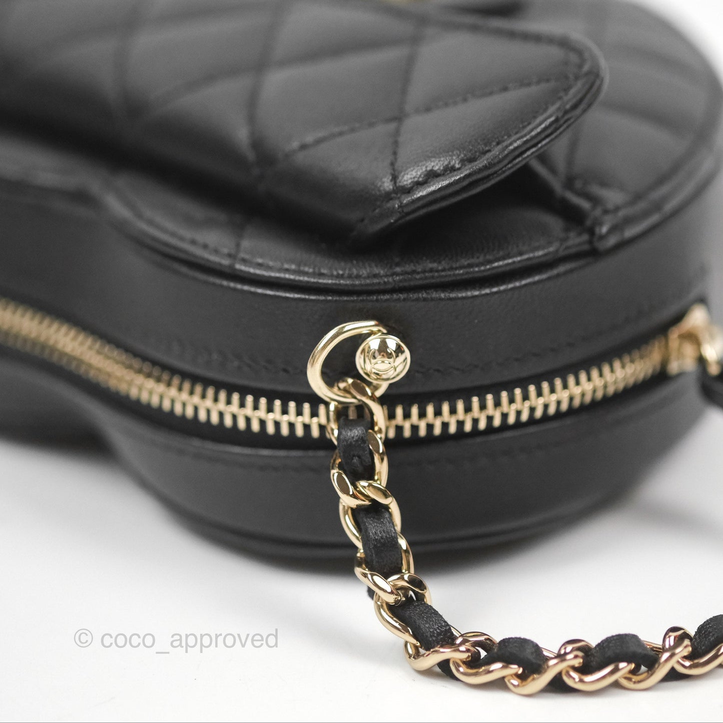 Chanel Small Heart Bag Black Lambskin Gold Hardware 22S