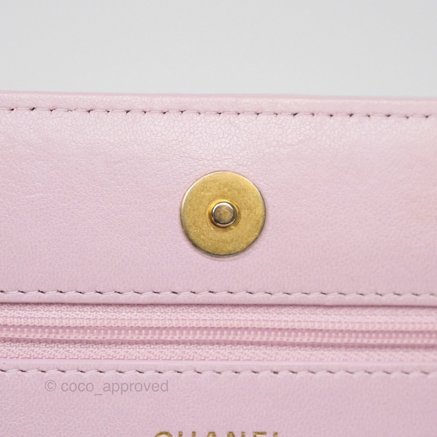 Chanel 19 Wallet on Chain WOC Light Pink Lambskin Mixed Hardware