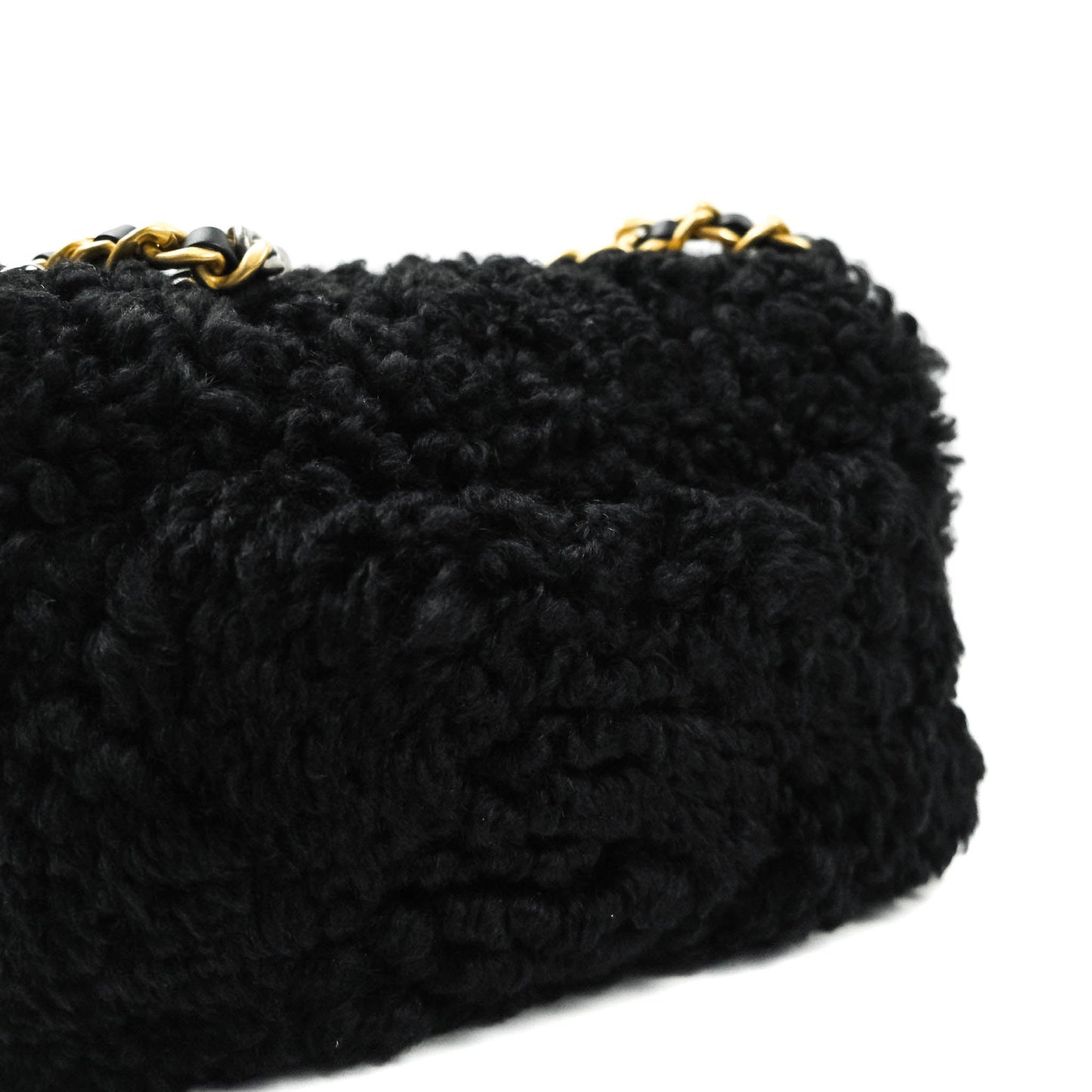Chanel 19 Medium Shearling Black Mixed Hardware 20A