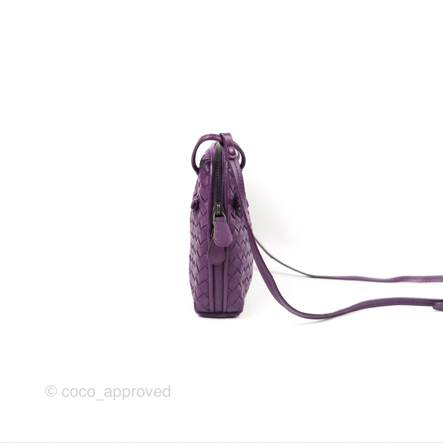 Bottega Veneta Crossbody Bag Intrecciato Leather Purple