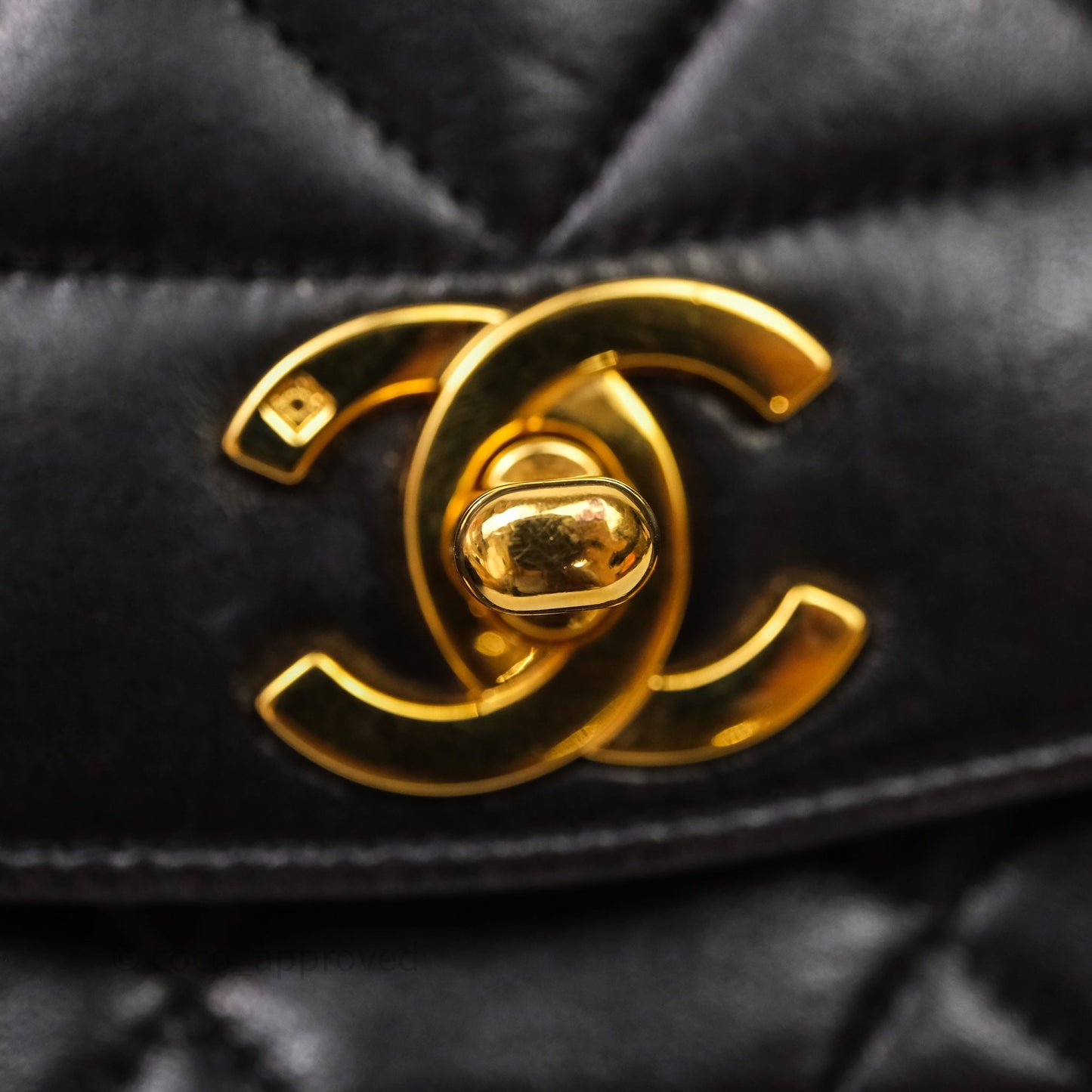 Chanel Vintage Small Quilted Classic Diana Flap Bag Black Lambskin 24K Gold Hardware