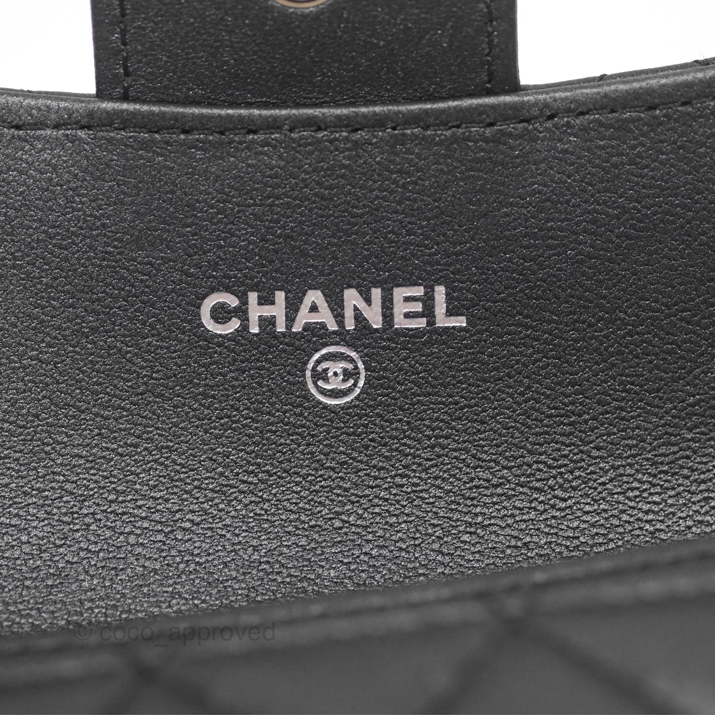 Chanel Classic Flap Card Holder Quilted Iridescent So Black