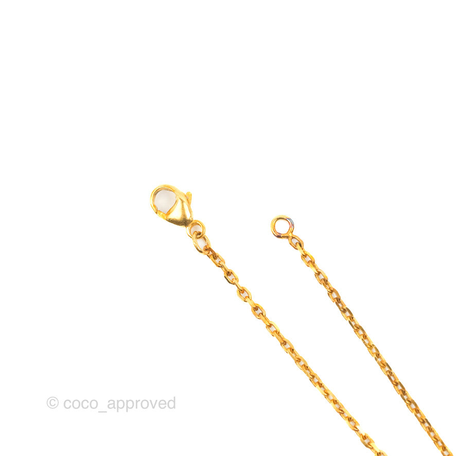 Hermès Mini Pop H Rose Dragee Pendant Necklace Gold Hardware